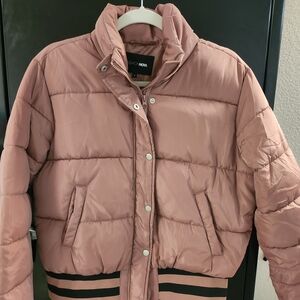 Fashion Nova Mrs Jackson Pink Puffer Jacket